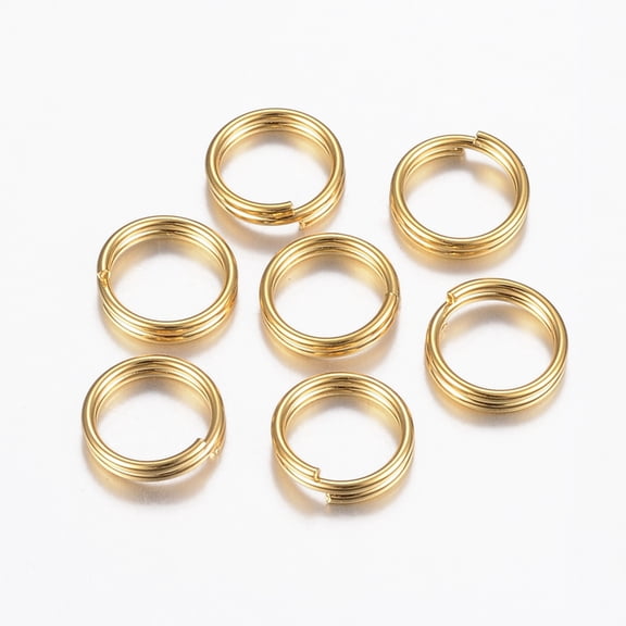 304 Stainless Steel Split Rings Double Loops Jump Rings Golden 8x1.5mm Inner Diameter: 6.5mm DIY