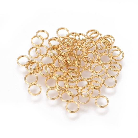 304 Stainless Steel Split Rings Double Loops Jump Rings Real 18K Gold Plated 5x1mm Inner Diameter: 4mm Single Wire: 0.5mm for DIY
