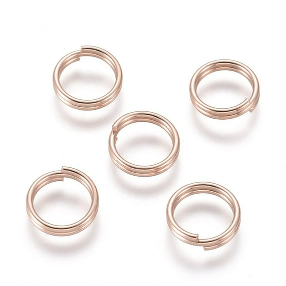 304 Stainless Steel Split Rings Double Loops Jump Rings Rose Gold ...
