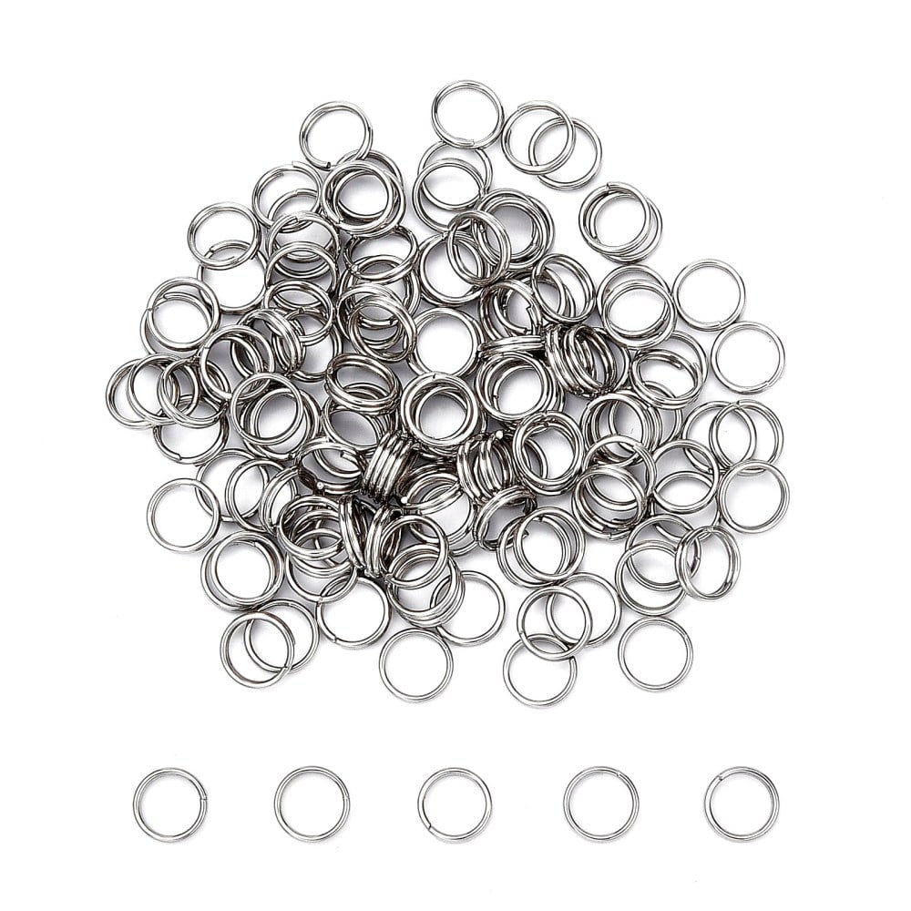 304 Stainless Steel Split Rings Double Loops Jump Rings Stainless Steel Color 6x1.2mm about 4.8mm inner diameter 5000pcs/bag