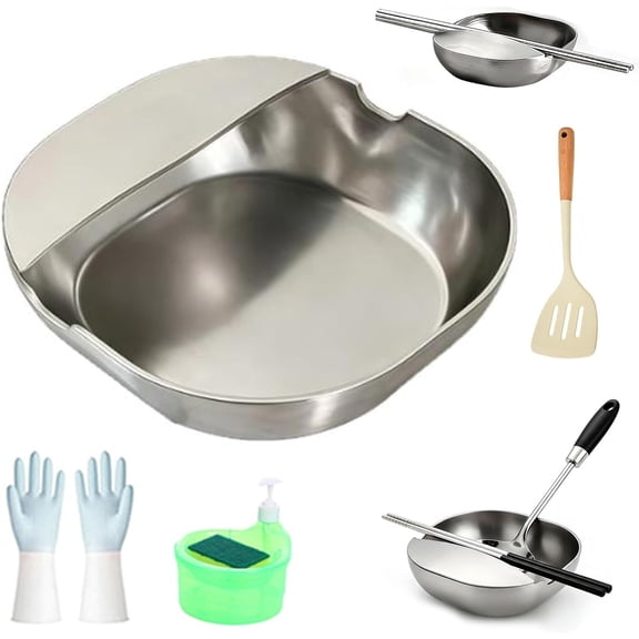 304 Stainless Steel Spoon Rest & Multipurpose Kitchen Utensil Holder, Self-Standing Ladle Holder with Stable Base, For Spatulas, Snack Containers, Ladles, And Chopsticks,Snack (1pcs)