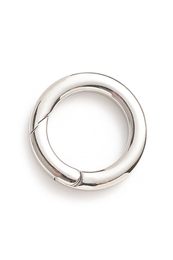 304 Stainless Steel Spring Gate Rings O Rings Stainless Steel Color 6 Gauge 25.5x4mm Inner Diameter: 17.5mm DIY