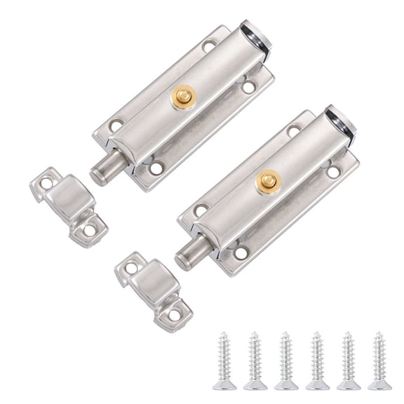 304 Stainless Steel Spring Locks Set with Screws Stainless Steel Color 13.5~82.5x30~31.5x16~21mm Hole: 3.5~4mm