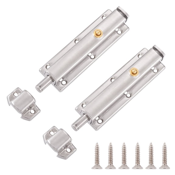 304 Stainless Steel Spring Locks set with Screws Stainless Steel color 20~119x31~32x17~21mm Hole: 3~3.5mm