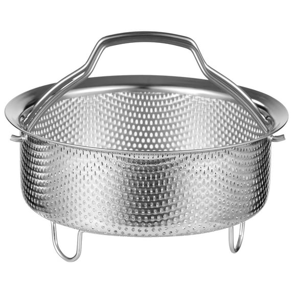 304 Stainless Steel Steamer Basket with Carrying Handle, 7.1 in Food ...