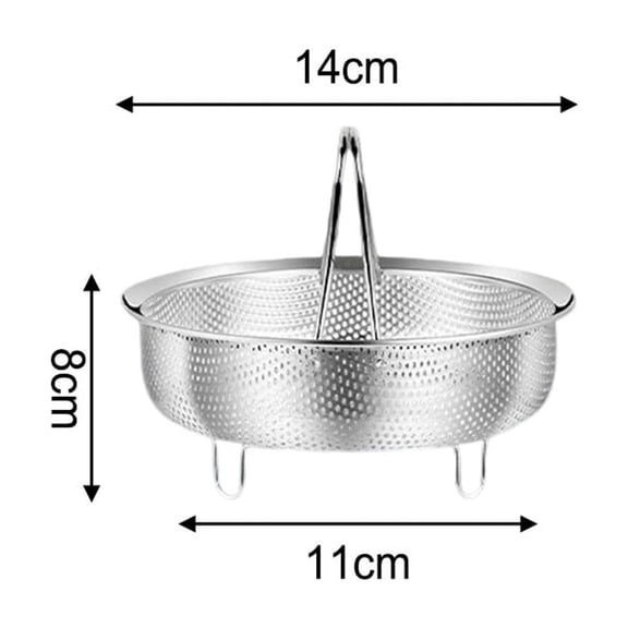 304 Stainless Steel Steamer Insert,Multi-Size Steam Basket for Pressure Cookers,Pots & Steamers with Dishwasher Safe Design,14-24cm,Silver