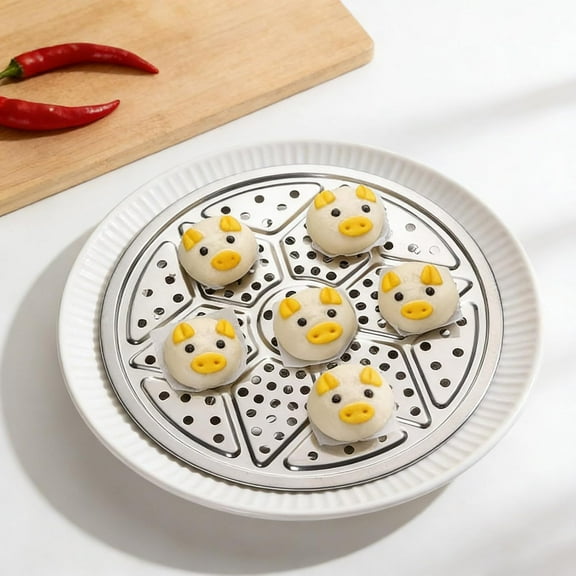 304 Stainless Steel Steamer Tray, Round Steaming Rack for 26cm Pressure Cooker & Pans(XX)