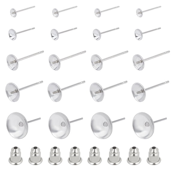 304 Stainless Steel Stud Earring Findings Ear Nuts Stainless Steel Color 300pcs/box