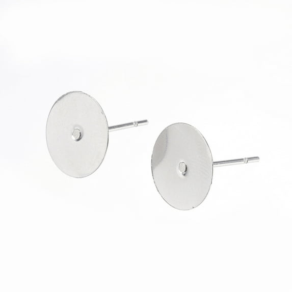 304 Stainless Steel Stud Earring Findings Stainless Steel Color 12x10mm Pin: 0.7mm DIY