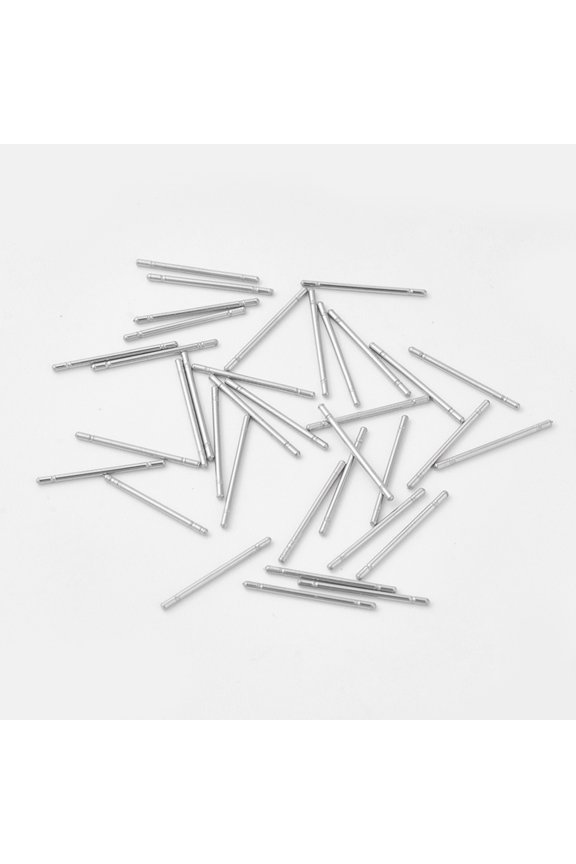 304 Stainless Steel Stud Earring Findings Stainless Steel Color 14~15x0.7mm Pin: 0.8mm