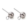 thumbnail image 1 of 304 Stainless Steel Stud Earring Findings with Loop Stainless Steel color 17x8x5mm Hole: 2mm Pin: 0.7mm, 1 of 2