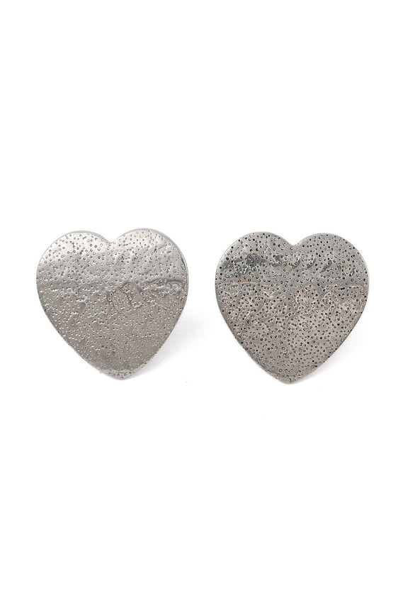 304 Stainless Steel Stud Earrings Findings Heart 20x20mm DIY