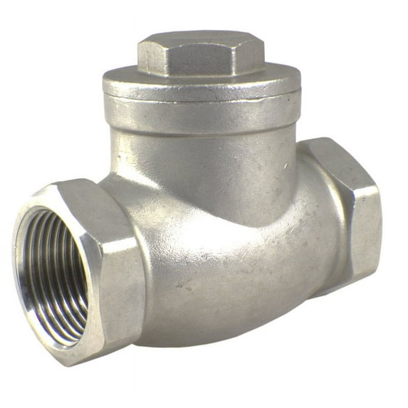 304 Stainless Steel Swing Check Valve 2" NPT In-line WOG200 Low Cracking Pressure