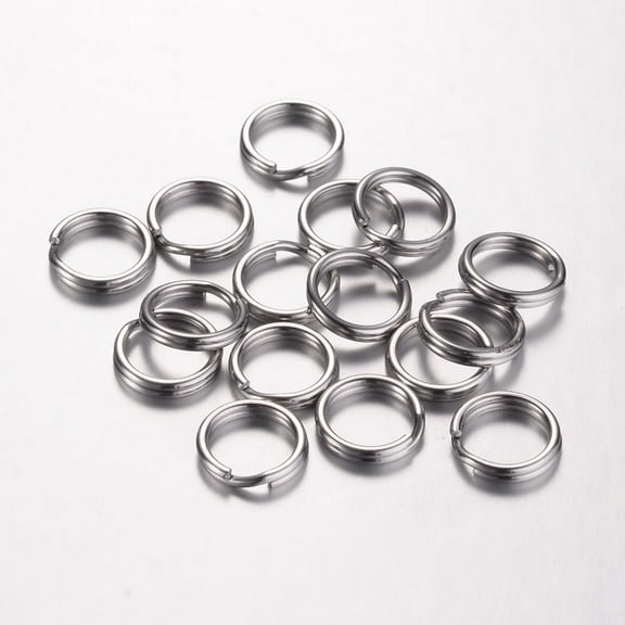 304 Stainless Steel Tarnish Resistant 304 Stainless Steel Split Rings Double Loops Jump Rings Stainless Steel color 10x1.5mm Inner Diameter: 8mm