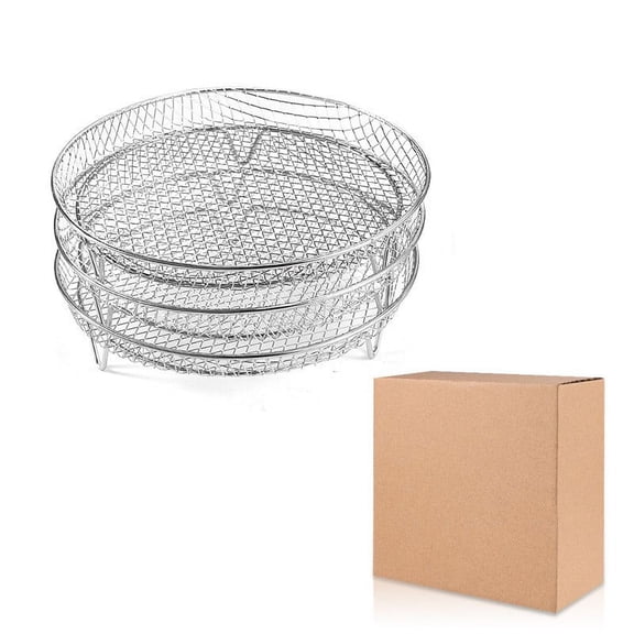 304 Stainless Steel Three Layer Dehydration Rack - Stackable Drying Rack with Elevated Corners and Clips for Kitchen Food Vegetable Dehydrating Dish Drying Space Saving Storage