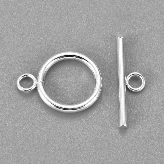 304 Stainless Steel Toggle Clasps Silver Ring: 21x16x2mm hole: 3mm Bar: 23x7x2mm Hole: 3mm
