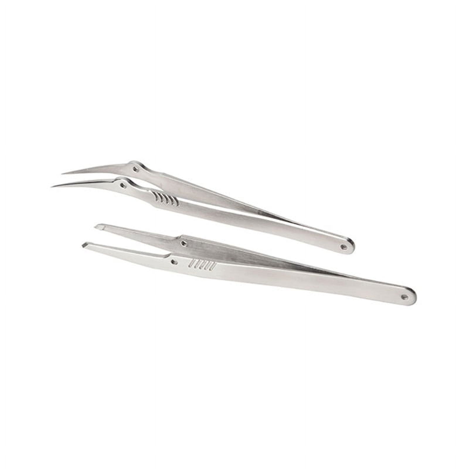 304 Stainless Steel Tweezers Set Angled Pointed Perfect Craft High Precision