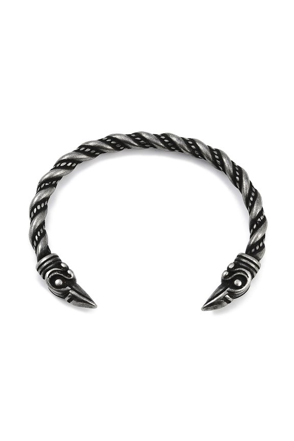 304 Stainless Steel Twisted Eagle Open Cuff Bangles for Men Silver Inner Diameter: 2-3/4 inch(7cm) 9.5mm Diy