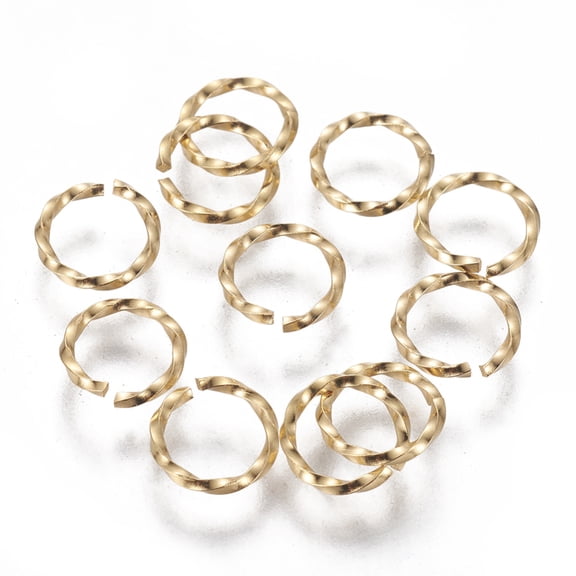 304 Stainless Steel Twisted Jump Rings Open Jump Rings Golden 18 Gauge 7.5~8x1mm Inner Diameter: 6mm