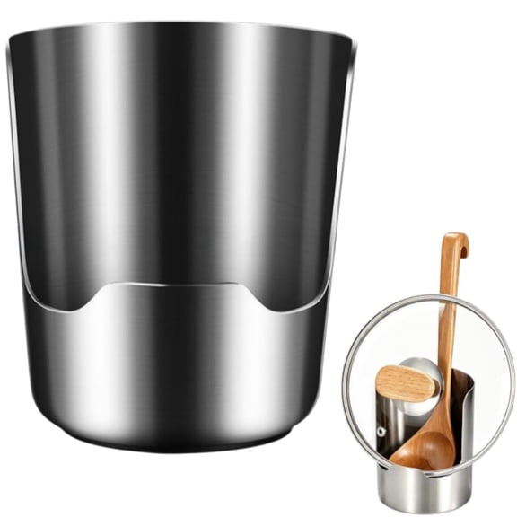 304 Stainless Steel Utensil Holder, Vertical Stand for Stove Top Counter | Multipurpose Vertical Stand with Built-in Drip Tray. Keeps Utensils Tidy, Perfect for Kitchen