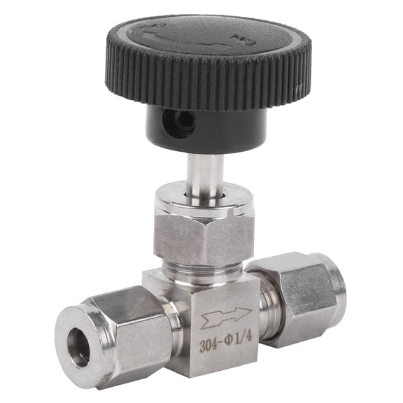 304 Stainless Steel Valve 2Way High Pressure Needle Flow Control for Water Gas Liquid1/4