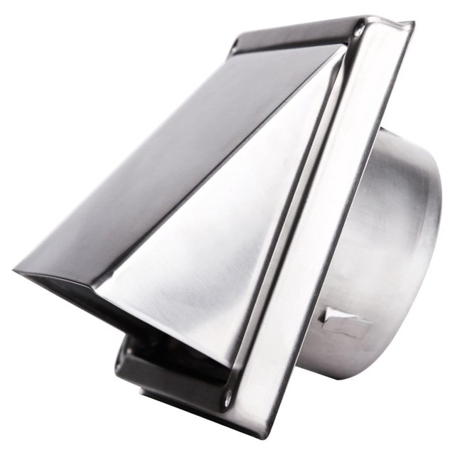 304 Stainless Steel Wall Metal Dryer Vent Cover Square Hood 4