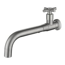 304 Stainless Steel Wall Mount Faucet with Round Spout for Outdoor Tap