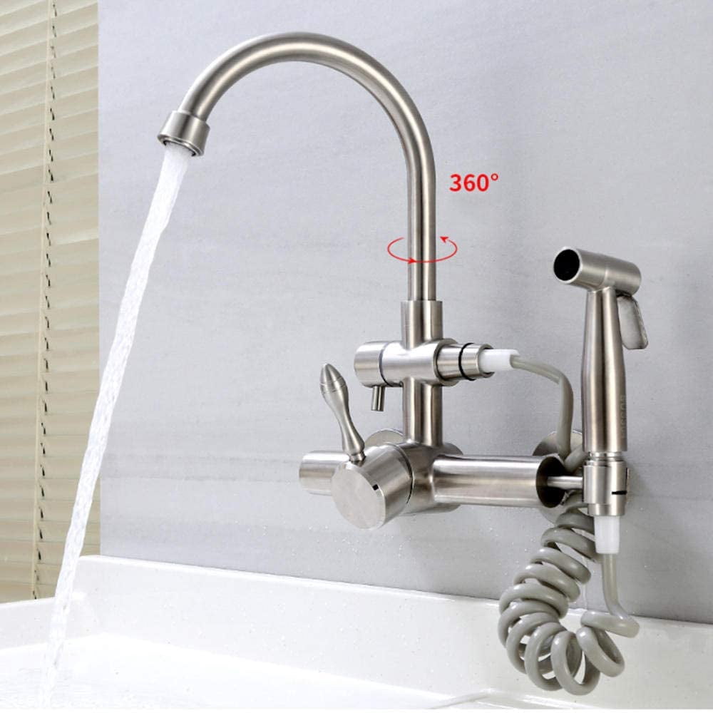 304 stainless steel, wall mount kitchen faucets, hot and cold, sink ...