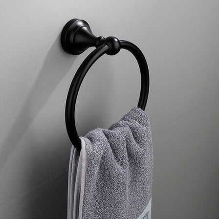 304 Stainless Steel Wall Mount Towel Ring for Bathroom & Kitchen | Rust-Proof Hand Towel Holder with Adjustable Ring & Hardware | 1-Piece Set