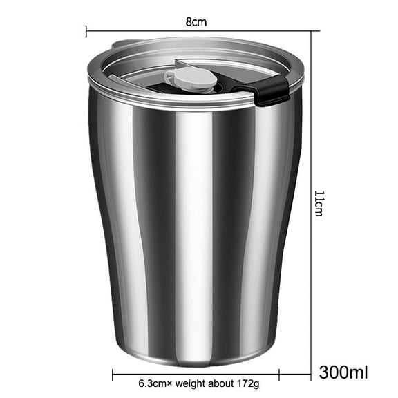 304 Stainless Steel Water Cup With Lid- Sturdy, Retro And Drop-Resistant