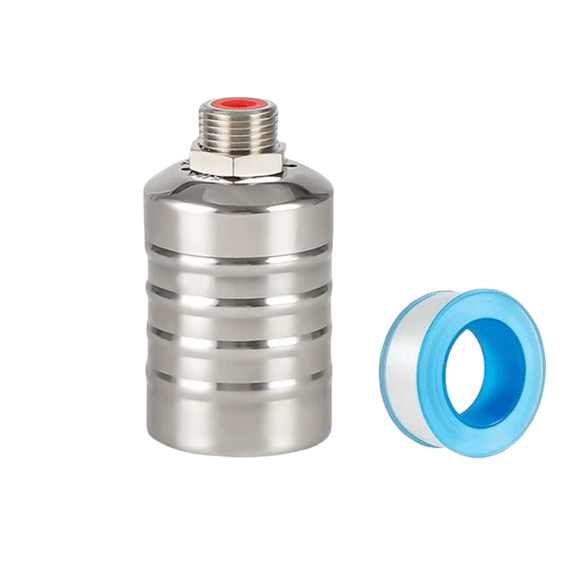 304 Stainless Steel Water Full Self Stop Float Valve, Automatic Water Level Control Float Valve (1/2" 3/4"), Free Sealing Tape