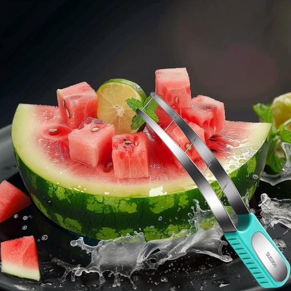 304 Stainless Steel Watermelon Slicer & Cutter Tool | Creates 1.1-Inch Cubes | Easy-Clean Fruit Divider for Picnics & Summer Parties | Includes 1 Kitchen Gadget