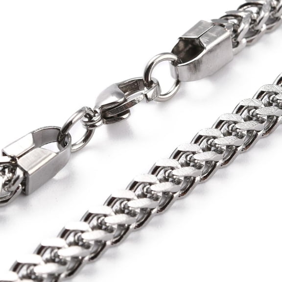 304 Stainless Steel Wheat Chain Necklaces with Lobster Claw Clasps Stainless Steel color 23.8 inch(60.5cm)x4mm