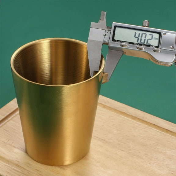 304 Stainless Steel Wine Cup Korean Beer Cup Coffee Cup Adult Mark Water Cup Lettering Double Layer Gold Soju Cup Gold B