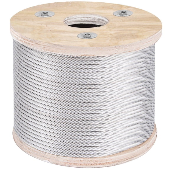 304 Stainless Steel Wire Rope Cable 3/16 Inch 7x19 Construction 250 Feet Reel