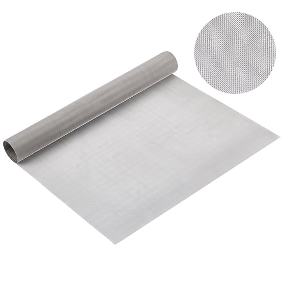304 Stainless Steel Woven Wire Mesh Window Screen Mesh Fine Filter Screen Sheet Stainless Steel Color 200x40x0.01cm diy Gray