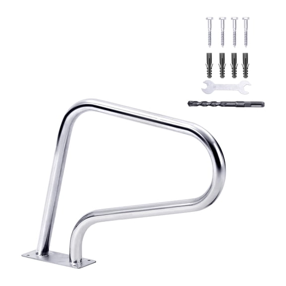304 Stainless Steel in-Ground Pool Handrail, Corrosion Resistant, 385 Lbs Load Capacity, Blue Non-Slip Grip, Included Mounting Hardware, Suitable for Bathroom and Leisure Areas, 30"× 22"