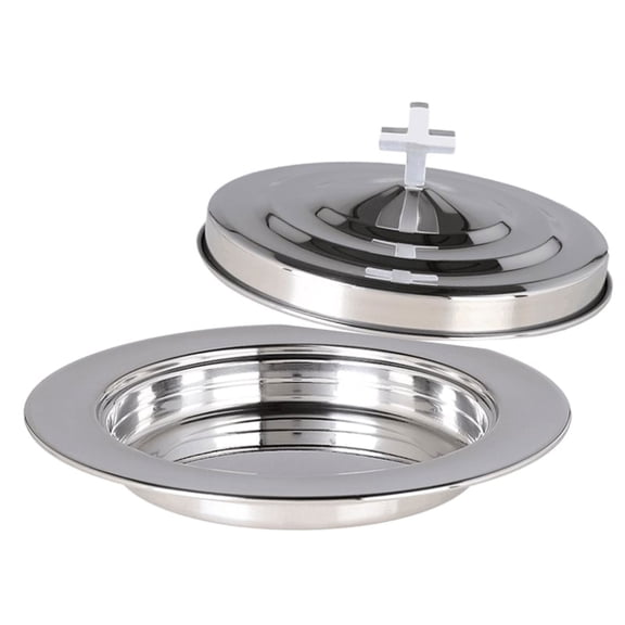 304 Stainless Steels Communion Tray With Lid Space Efficient Stackable Bread Plate Suitable For Worship Services