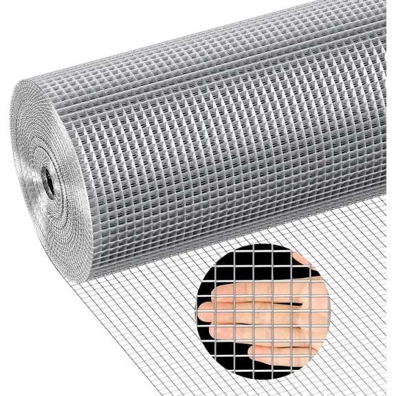 304 Steel Welded Wire Mesh, 1/2 Inch Hardware Cloth, Chicken Wire Fence Mesh Cage Poultry Garden Plant Support Containment Fence(15.7 In33 Ft)