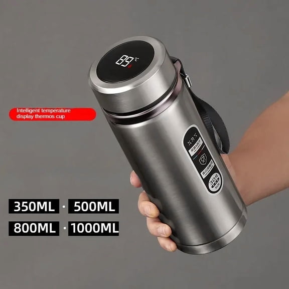 304 Tea Water Bottle 500ML Liter Stainless Steel Vacuum Flask Portable Cups Bottle with LED Temperature Display-500ml