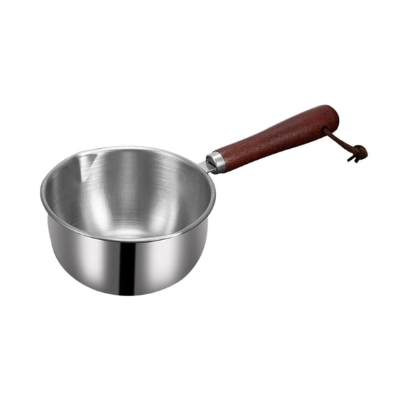 304 Three Layer Stainless Steel Hot Oil Pot Small Saucepan - Mini Milk Warmer for Syrup Butter Chocolate Candy - Even Heat Distribution - Kitchen Cooking Pan with Internal Scale and Lanyard Handle