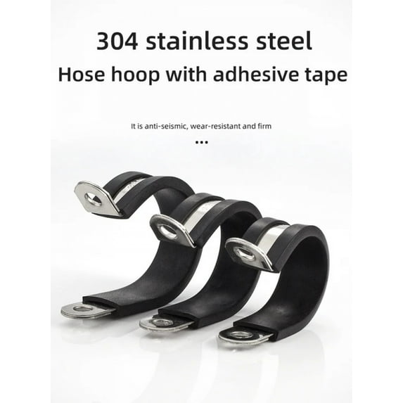 304 stainless steel Rubber Lined P Clips R-type pipe clampCable Mounting Hose Pipe Clamp hose clamp fixed clamp pipe bracket
