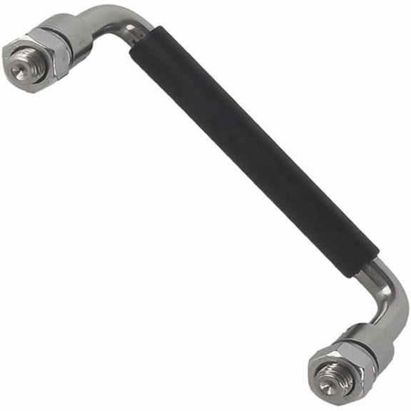 304 stainless steel folding handle, 90-degree folding solid pull handle with rubber, electric cabinet pull handle industrial cabinet handle, toolbox handle (with nut, center hole 4.72 inches)