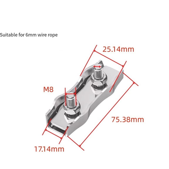 304 stainless steel wire rope clamp head clamp brake line clamp