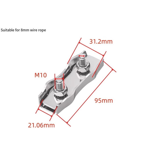 304 stainless steel wire rope clamp head clamp brake line clamp