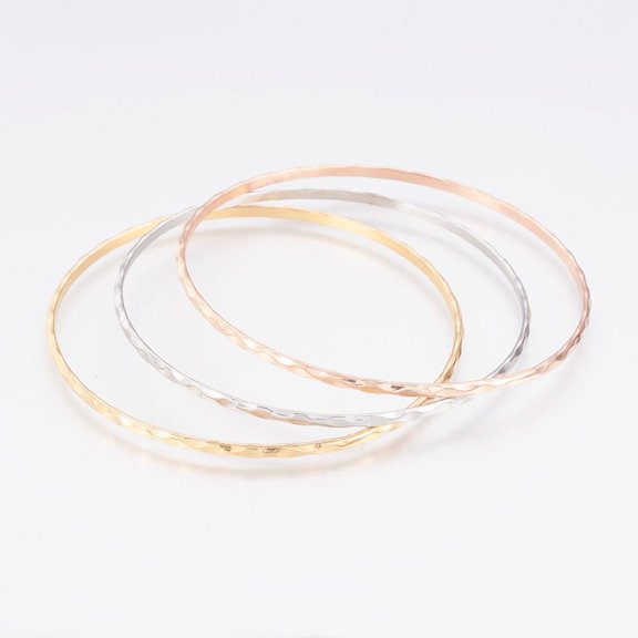 304L Stainless Steel Bangles Ripple Mixed color 2-5/8 inch(6.8cm) 2.5mm
