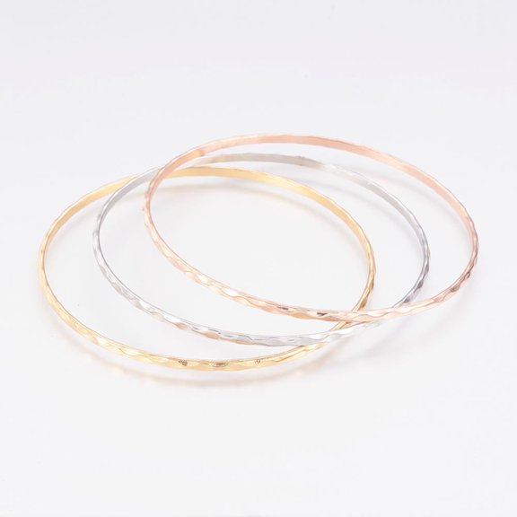 304L Stainless Steel Bangles Ripple Mixed Color 2-5/8 inch(6.8cm) 2.5mm