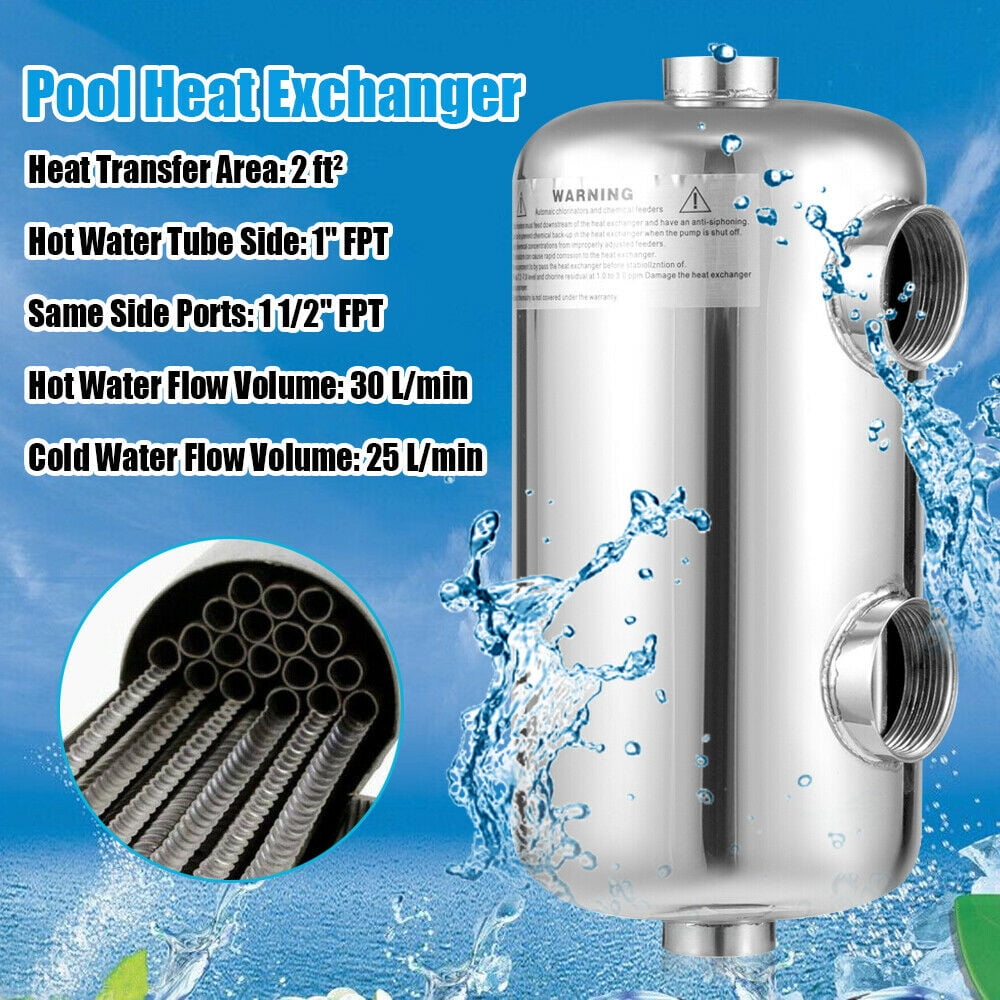 304 Stainless Stainless Steel Swimming Pool Heat Exchanger Heat