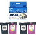 thumbnail image 1 of 305 305XL Ink Cartridges Compatible for HP 2710 2720 4110 4130 4120 6010 6020 6430 6420 Inkjet Printers, Leak-Proof Design Crisp Printing, 1 of 7