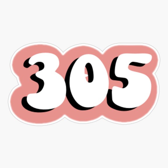 305 Area Code Local Style Sticker